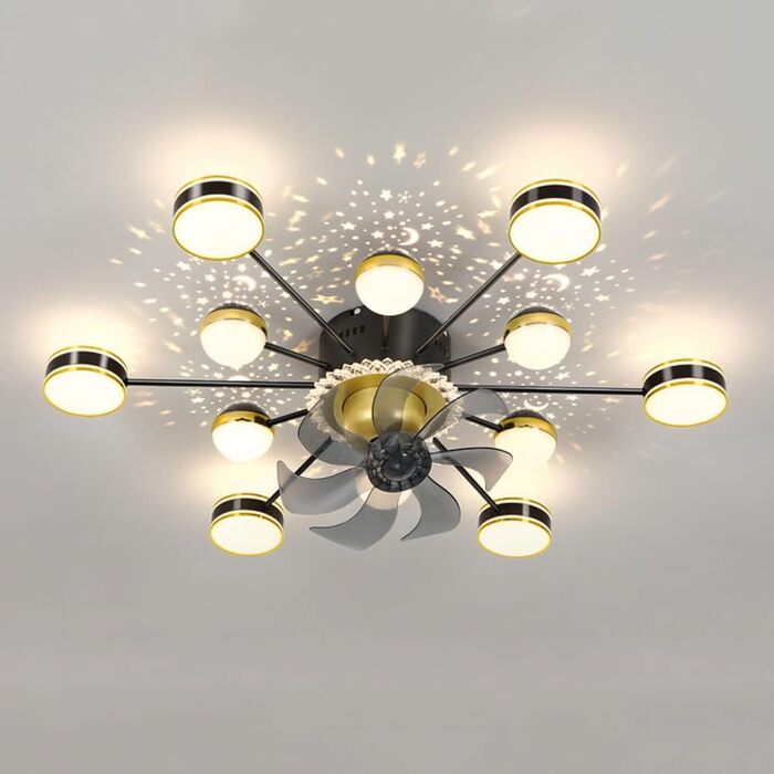 Вт світлодіодний стельовий світильник з регулюванням яскравості, стельовий вентилятор зі світлодіодним підсвічуванням, регульовано