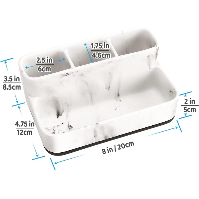 Тримач зубної щітки ZCCZ, стільниця, мармуровий вигляд, електрична зубна паста, щітка для макіяжу, бритва, підставка, органайзер для ванної кімнати зі знімним лотком