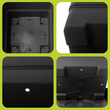 Набір із 2 великих садових горщиків 40x40 см, 46 літрів, антрацитовий, великий квітковий горщик для патіо та саду, міцний квітковий горщик, зроблено в ЄС, 2friends