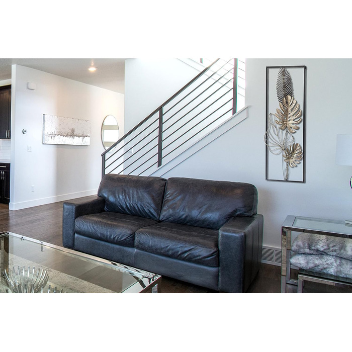 Коболо настінний фотошпалери настінне оздоблення металеві картини настінне мистецтво сучасне - MONSTERA - металл - 29x74 см - чорн