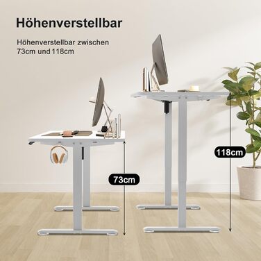 Стіл Homall з регульованою висотою та USB-портом 140x60 см, комп&39ютерний стіл стоячи, ергономічний стіл для домашнього офісу (140x60 см, білий) 140x60 см білий