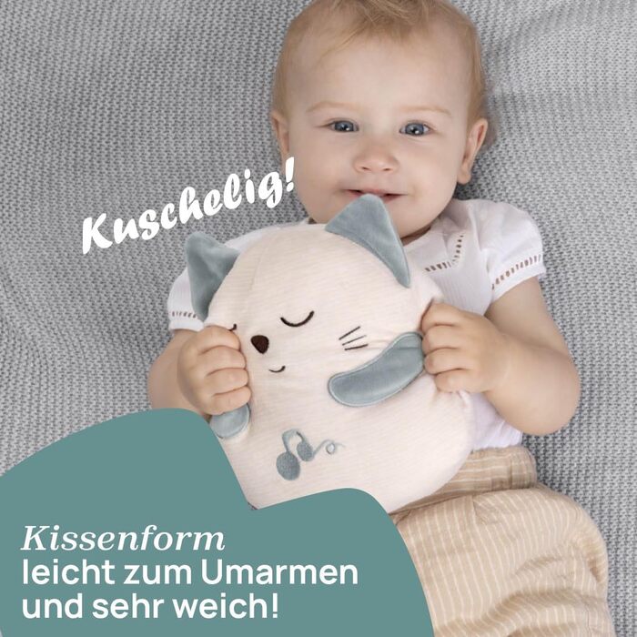 Муркотливий кіт, Інтерактивна плюшева іграшка, Імітує звук і вібрацію муркочучого кота, Класична музика, М&39яка подушка, Можна пр