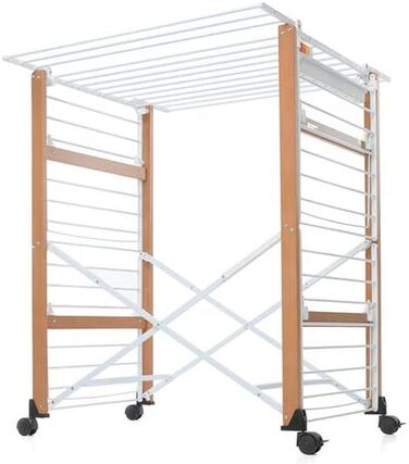 Складаний кінь для одягу, 105 x 80 x 174 см, дерево, горіх