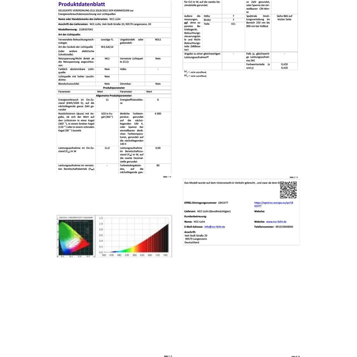 Люмінесцентна лампа люмінесцентна трубка T2 13W/840 770lm W4.3x8.5d нейтральний білий 4000K, 3 шт.