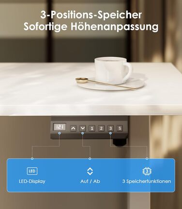 Подібний стіл OffiGo з регульованою висотою, 160 x 120 см, стіл з електричним регулюванням висоти, кутовий стіл, ергономічний стіл для роботи сидячи та стоячи, комп&39ютерний стіл, білий, 160 x 120 см