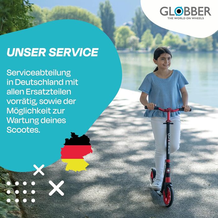 Самокат GLOBBER NL 205 - самокат для дітей від 6 років, підлітків та дорослих - самокат 205 мм - ABEC 7 - регульований по висоті а