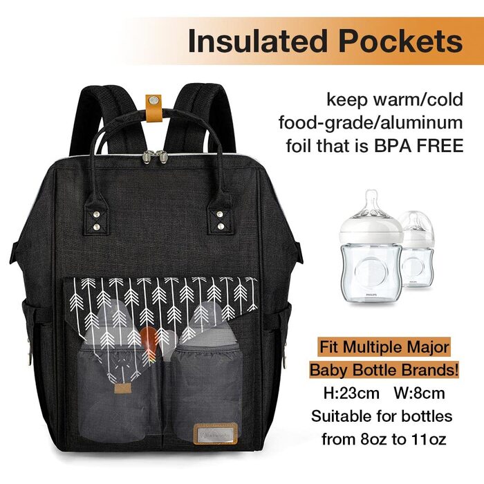 Пеленальний рюкзак для пеленання з пеленальним килимком Багатофункціональна дорожня сумка-рюкзак великої місткості для подорожей в