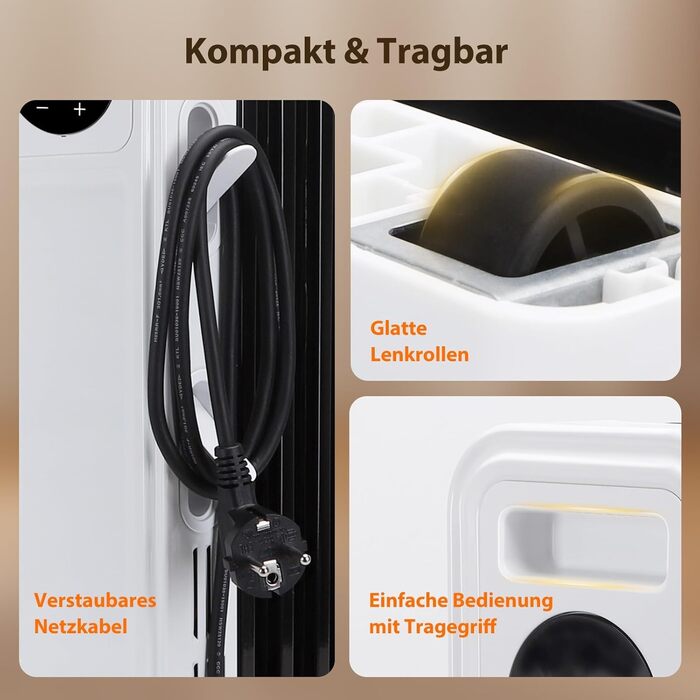 Енергозберігаючий масляний радіатор потужністю 2500 Вт з пультом дистанційного керування, 13 ребрами, розумний термостат, 3 режими нагріву, 24-годинний таймер, світлодіодний дисплей, захист від перекидання та перегріву, портативний електричний обігрівач з