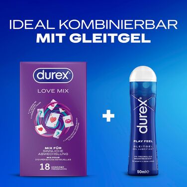 Асортимент презервативів Durex Love Mix універсальний мікс-набір із 5 різними варіантами презервативів, які можна спробувати 18 шт.