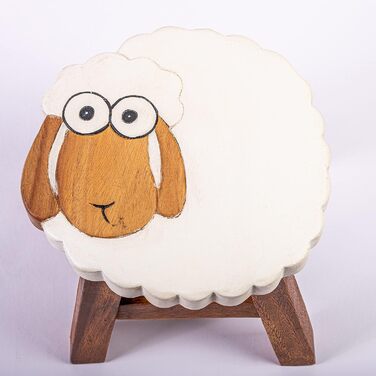 Дитячий стілець FairEntry, табурет, дитячий стілець з масиву дерева з мотивом овець, висота сидіння 25 см для нашої дитячої групи