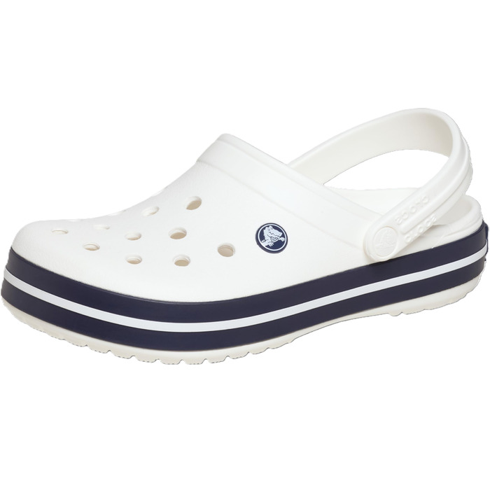 Сабо Crocs унісекс для дорослих з крокодиловою стрічкою, білий/білий/темно-синій, 12 жіночих/10 чоловічих