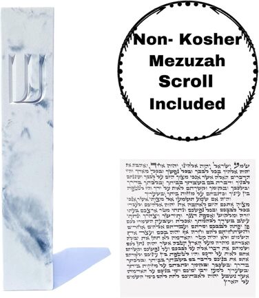 Сучасний захисний чохол A&S Mezuzah, дизайн Mezuzah, для захисту від прокручування, легке пілінг і прилипання, подарунок на новосілля та благословення дому (сірий, білий, 7 дюймів)