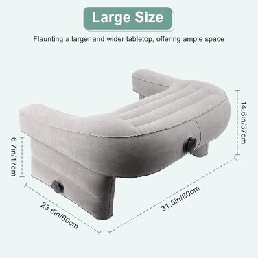 Надувна подушка для читання Wakects, подушка для колін з ПВХ, велика ігрова подушка для колін, м&39яка подушка для підлокітника ноутбука з флокованою поверхнею та 3 надувними отворами