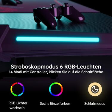 Ігровий стіл EUREKA ERGONOMIC, 140 x 60 см, МДФ / сталь / вуглецеве волокно, чорний