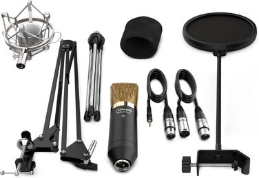 Студійний набір мікрофонів Audibax Berlin 1800 Gold Pro Pack мікрофон, стійка, поп-фільтр та кабелі