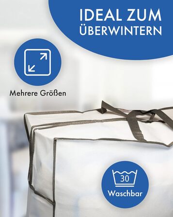 Сумка для зберігання ковдр та подушок біла - Сумка для зберігання велика - Сумка для постільної білизни на блискавці - Дихаюча сум