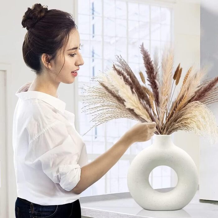 Керамічних ваз Білі керамічні вази для квітів для прикраси будинку Сухоцвіти Декоративні вази для скатертини з пампасною травою, к