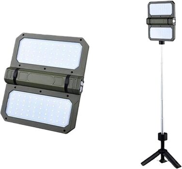 Портативний телескопічний кемпінговий ліхтар з регульованою підставкою та вбудованим блоком живлення для активного відпочинку на свіжому повітрі