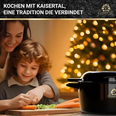 Чавунна каструля KAISERTAL - емальована каструля 26 см з кришкою 4,8 л та чавунна каструля 1,8 л - чавунна жаровня з кришкою індук