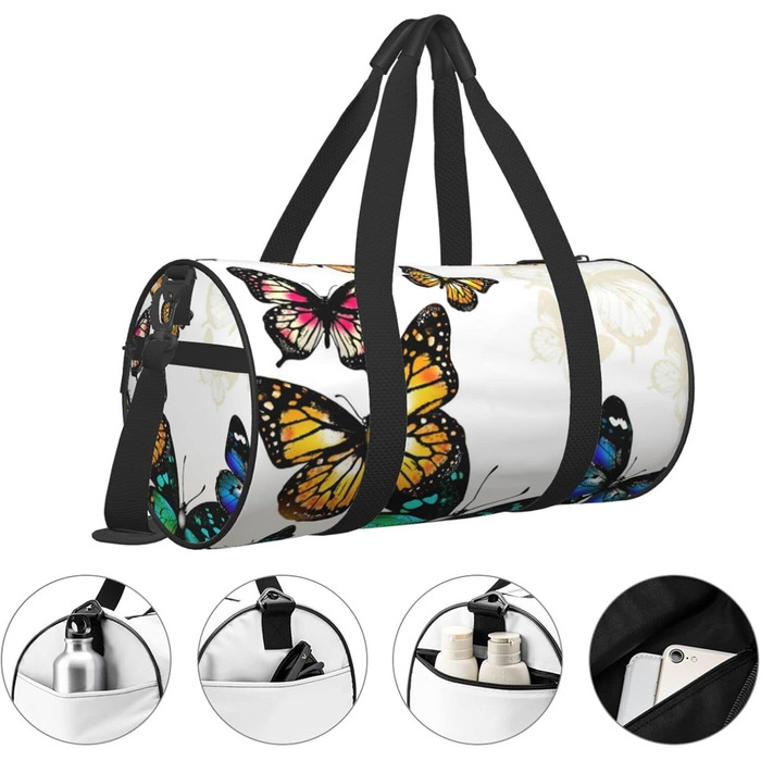 Дорожня сумка-циліндр з квітковим принтом, спортивна сумка для чоловіків та жінок, сумка-мішок, спортивна дорожня сумка