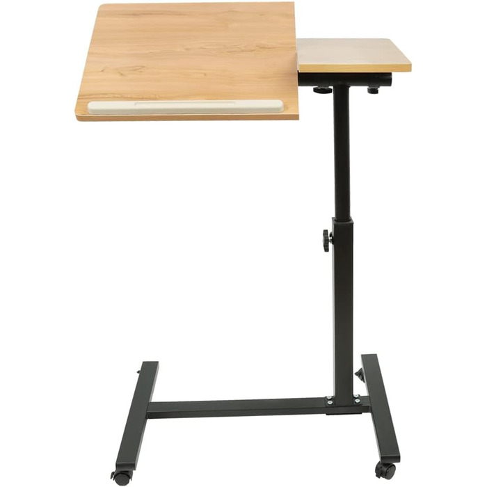 Підставка для ноутбука з регульованою висотою, дерев'яна, ергономічна. З коліщатками, поворотна, з антиковзким покриттям (Жовте дерево 60 x 34.5 x 90 см)