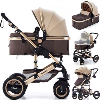 Коляска Daliya Bambimo 2в1 - комплект з 9 предметів, включаючи люльку та спортивне сидіння/прогулянковий блок - система 1 клік / а