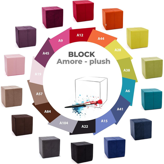 Пуф для ніг, штучна шкіра/мікрофібра, кубоподібний куб, пуф/оттоманка/підставка для ніг для вітальні, декор для дому, 40x40x40 см, Faber Orange A44