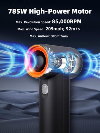 Електричний струменевий сухий повітродув, повітродув для металевого листя, повітродувка зі стисненим повітрям і повітродувка, автомобільна сушарка з потоком повітря 331 км/год для листя, снігу, крапель води та пилу в автомобілі