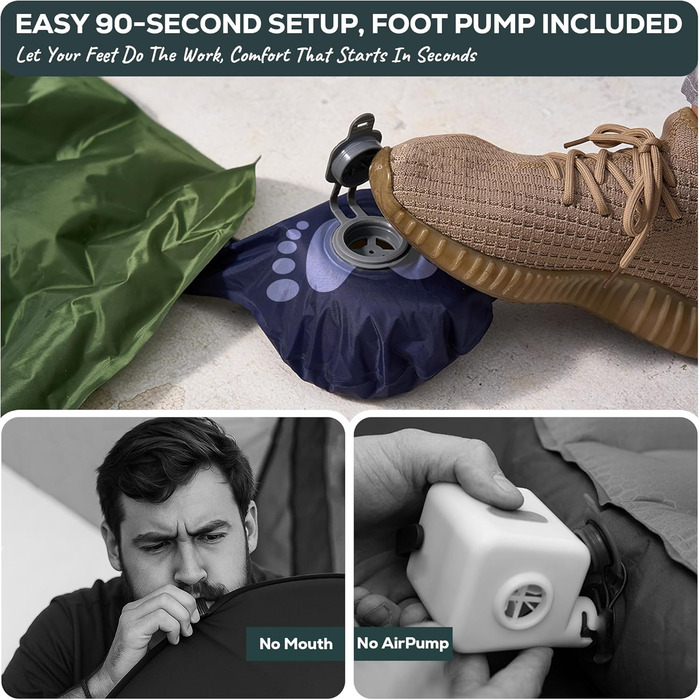 Каре-килимки Gear Doctors, самонадувальні, надлегкі, Apollo air 4.3-5.2 R, ізольовані, 1.5-3.3 дюйма, обов&39язкові, надувні, пінопластові, повітряні, для сну, самонадувальні, повітряні, для кемпінгу, Ether