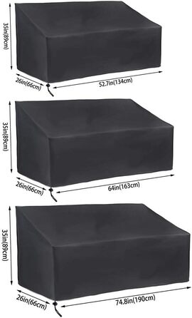 Захисний чохол для садової лавки, 2-місний чохол для лавки, водонепроникна оксфордська тканина, дихаючий чохол на сидіння для садових меблів