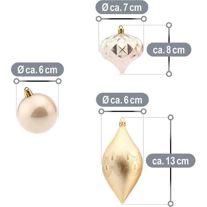 Набір різдвяних прикрас 19 предметів рожеві com-four