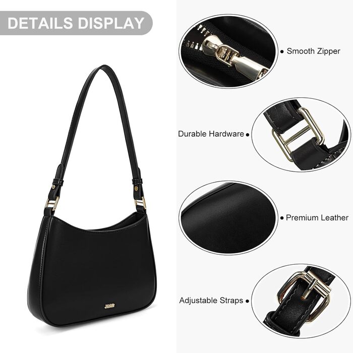 Сумка-клатч Y2K, жіноча напівмісяць хобо, шкіряна сумка з верхньою ручкою, кросбоді сумка, червоний гаманець осінньої моди Y2K A01-чорний