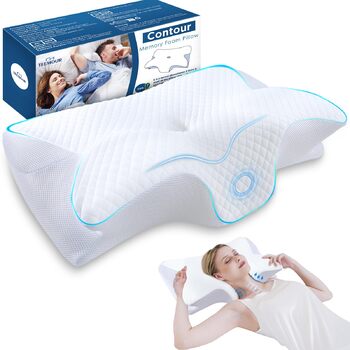 Подушка для шиї Teemour, подушка з піни з ефектом пам&39яті, подушка для сну на боці, спині та животі - подушка для сну на боці з підтримкою шиї, дихаюча та знімна (біла)