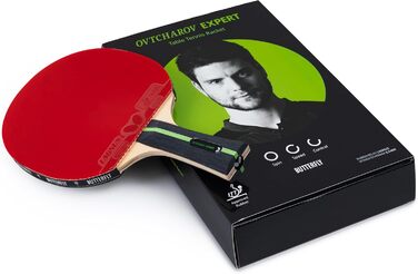 Ракета для настільного тенісу Butterfly Ovtcharov Expert ідеальна для досвідчених гравців та гравців, сертифіковані ITTF накладки LAGNUS (2,0 мм), 5-шарова деревина для атаки з увігнутою ручкою, для сильних ударів