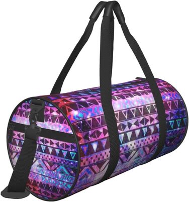 Спортивна сумка-мішок для подорожей, блискучий принт, чорна, універсальний розмір