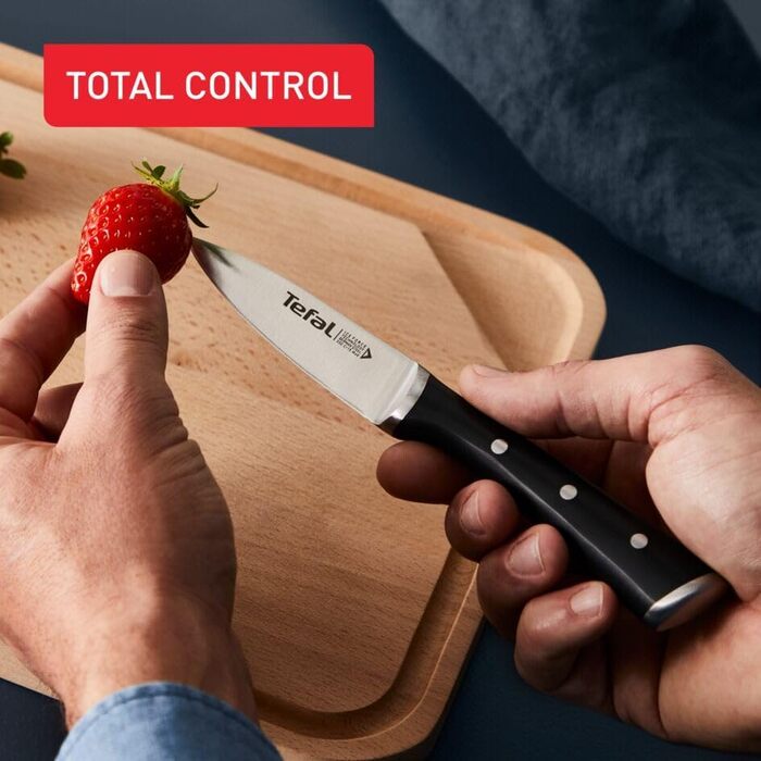 Ніж кухарський Tefal Ice Force K23202 лезо 20 см захист від корозії захист рук нержавіюча сталь/чорний 20 см кухарський ніж