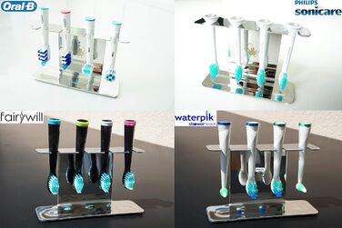 Підголівник електричної зубної щітки, тримач головки щітки, тримач щітки з нержавіючої сталі з піддоном для крапель для порожнини рота B, iO, Sonicare, Waterpik, FairyWill (BLACK) (підголівник зубної щітки)