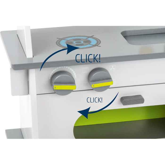 Маленька дитяча кухня Компакт з дерева, з духовкою, ручками, каструлею, сковорідкою та кухонним помічником, від 3 років, 11158, 36