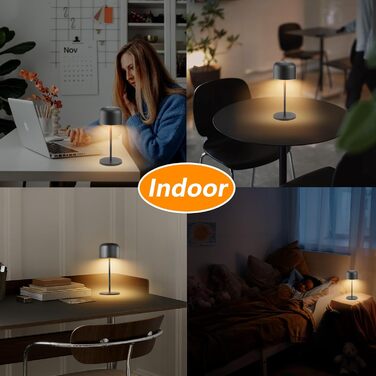 Світлодіодна акумуляторна маленька настільна лампа з можливістю затемнення бездротова 3000K-6000K для приміщень/на вулиці, IP54 ви