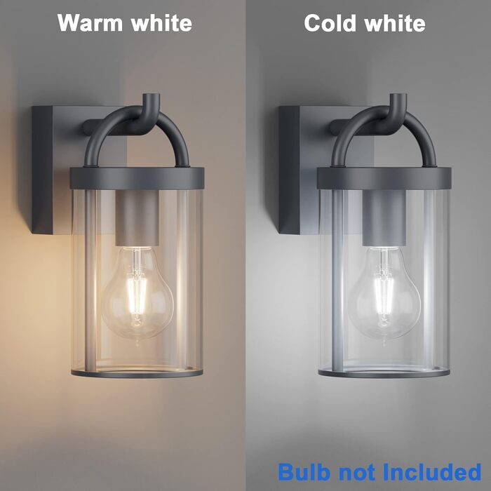 Вуличний настінний світильник Klighten Vintage, Настінний світильник Outdoor Industrial, Антрацитовий зовнішній світильник Промисл