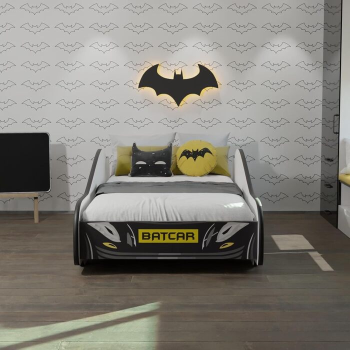 Дитяче колективне автомобільне ліжко 80x160 см дитяче ліжко молодіжне ліжко із захистом від падіння та матрацом дитяче ігрове ліжк