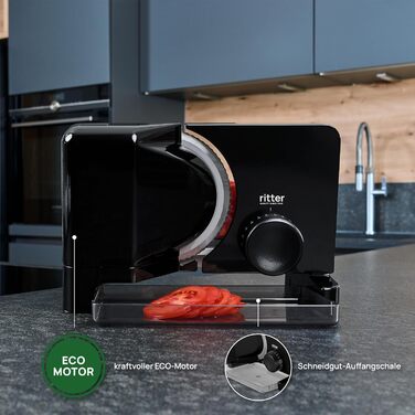 Електричний металевий слайсер та слайсер з ЕКО мотором, виробництво Німеччина, чорний, 16 Duo Plus