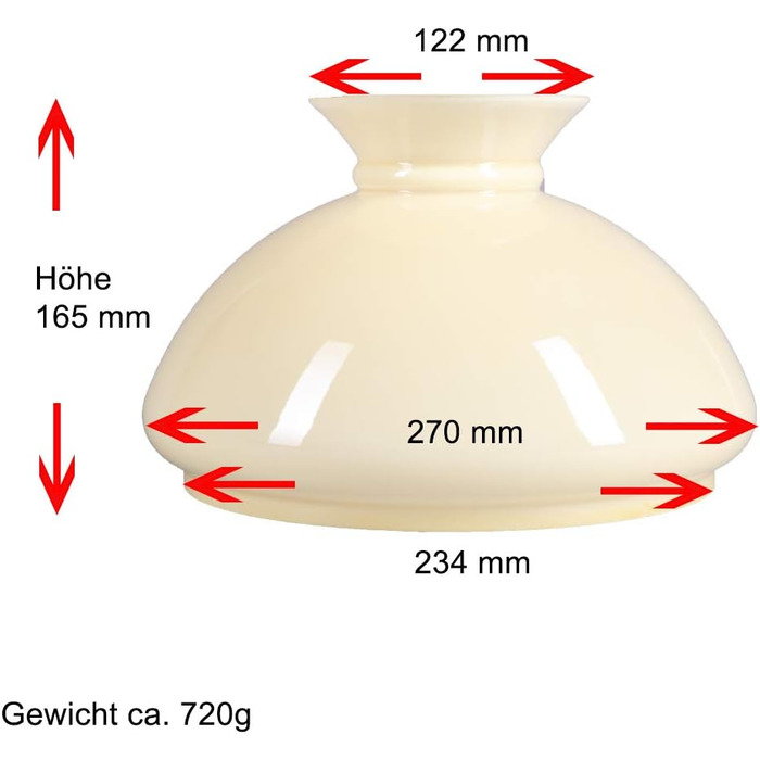 Гасова скляна лампа Скло Vesta Абажур Заміна скла Освітлення Скляний абажур 234 мм бежевий