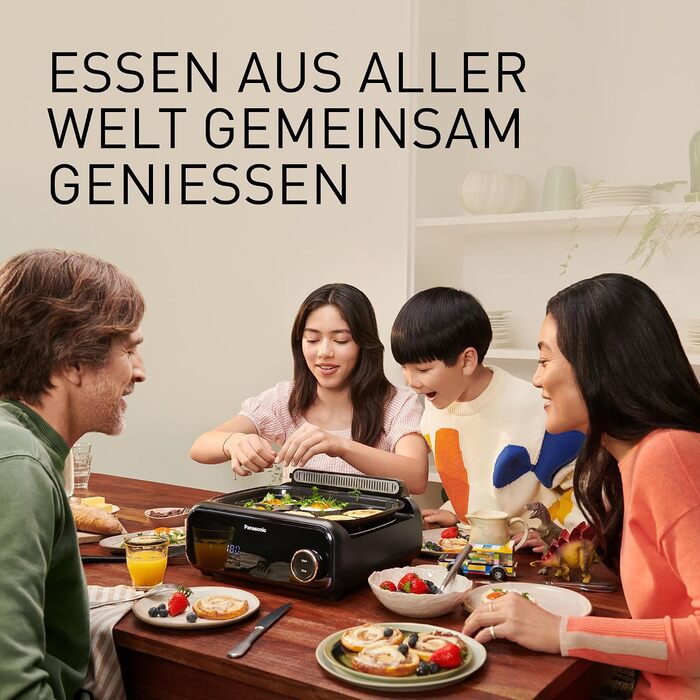 Мультипіч-гриль Panasonic NF-GM600 6-в-1 електрогриль, планча, тушкування, slow cook, BBQ та пароварка, 1400 Вт, 40250 C, 9 авторежимів, 6 антипригарних панелей, система відведення диму, 6 аксесуарів