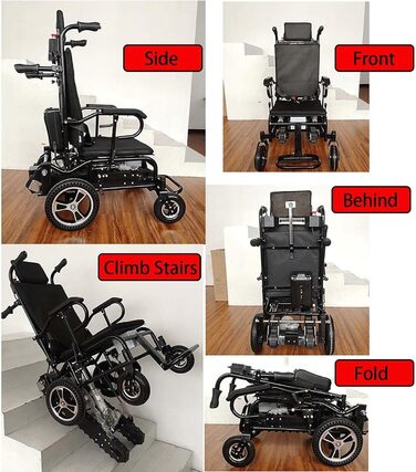 Електричне крісло для підйому сходів, мобільний портативний підйомник для інвалідних візків, розбірний легкий електричний інвалідний візок для підйому по сходах для людей похилого віку, вантажопідйомність 150 кг
