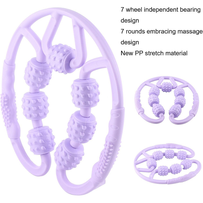 Масажний ролик, U-подібна форма Trigger Point Massage Roller 7 коліс Масажний ролик для литок ніг рук знімає біль у м'язах, знімає біль, скутість і напружені м'язи