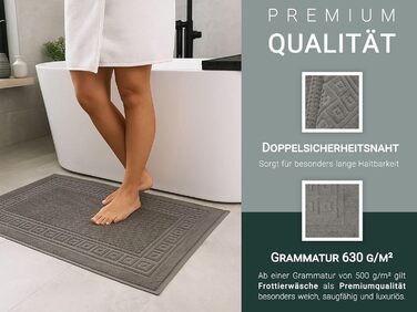 Комплект килимків для ванної ZOLLNER з 2 предметів, 50x70 см - м&39який та вбираючий вафельний візерунок сірого кольору - можна прати до 60C - бавовна - готельна якість - сертифікований Oeko-Tex, антрацит, 2 килимки для ванної