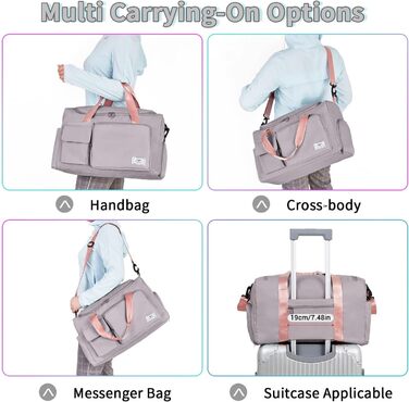 Жіноча спортивна сумка Складна дорожня сумка з відділенням для взуття та вологим відділенням, водовідштовхувальна сумка вихідного