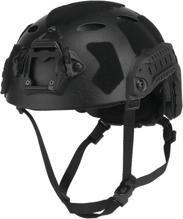 Тактичний шолом Fast SF High Cut, версія з піскоструминним покриттям, слоти для ремінця для навушників, отвори для підключення запасної маски, шоломи для страйкболу CS, чорний