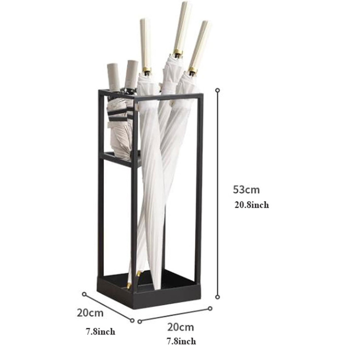 Підставка для парасольок для передпокою, вузька підставка для парасольок, тримач для парасольки для вхідної зони домашнього офісу, окремо стояча полиця для зберігання з заліза для відер для парасольок, для палиць для ходьби, довга і коротка S Orange